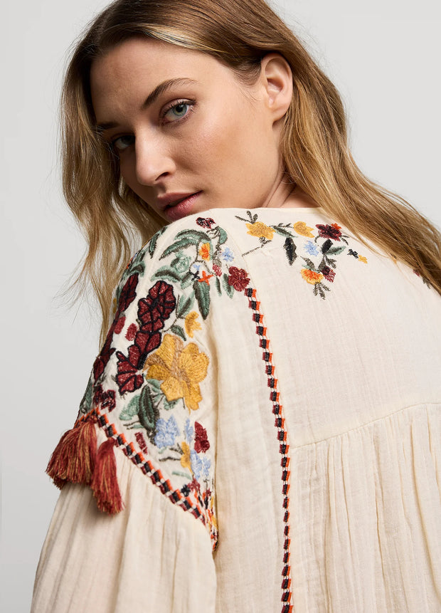 multi embroidered top