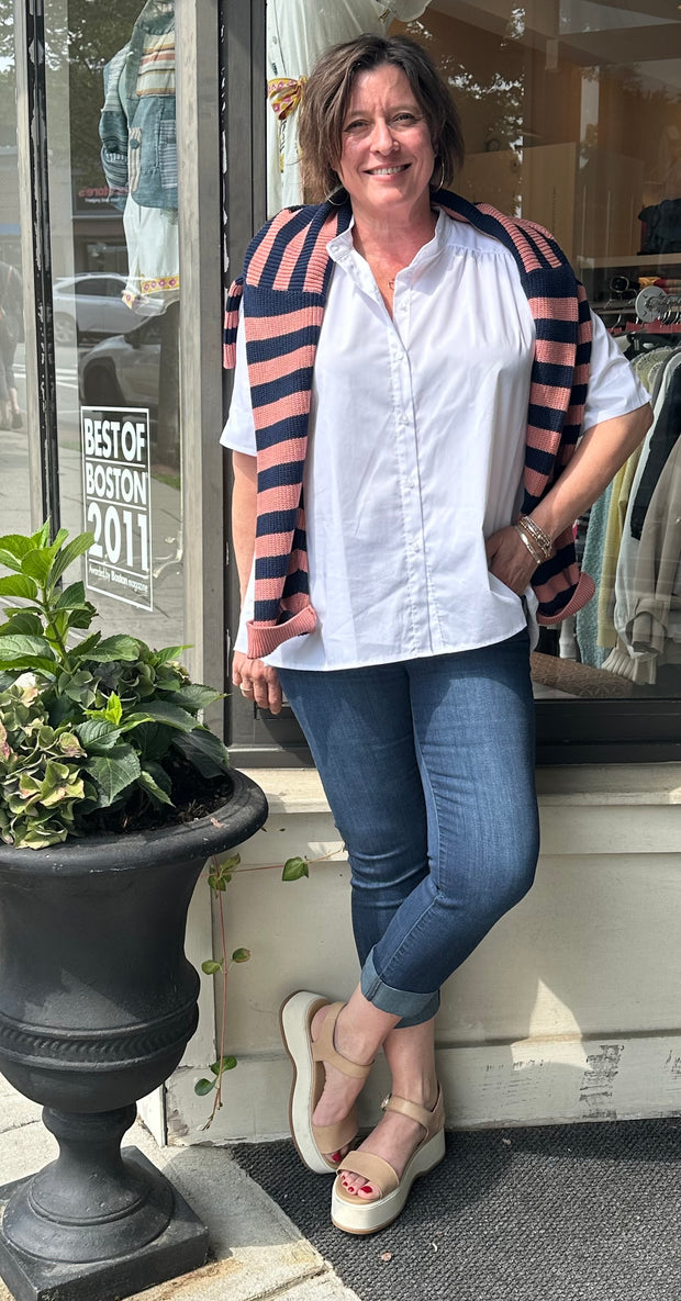 charlie striped cropped cardigan
