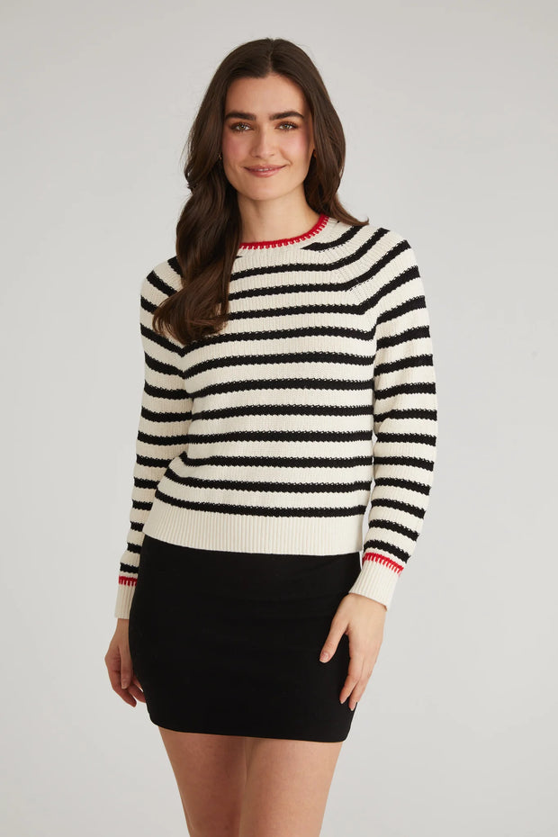 marina striped textured pullover