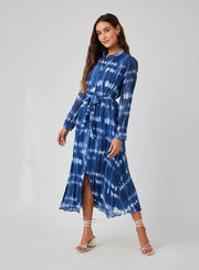 pleated maxi shirt dress