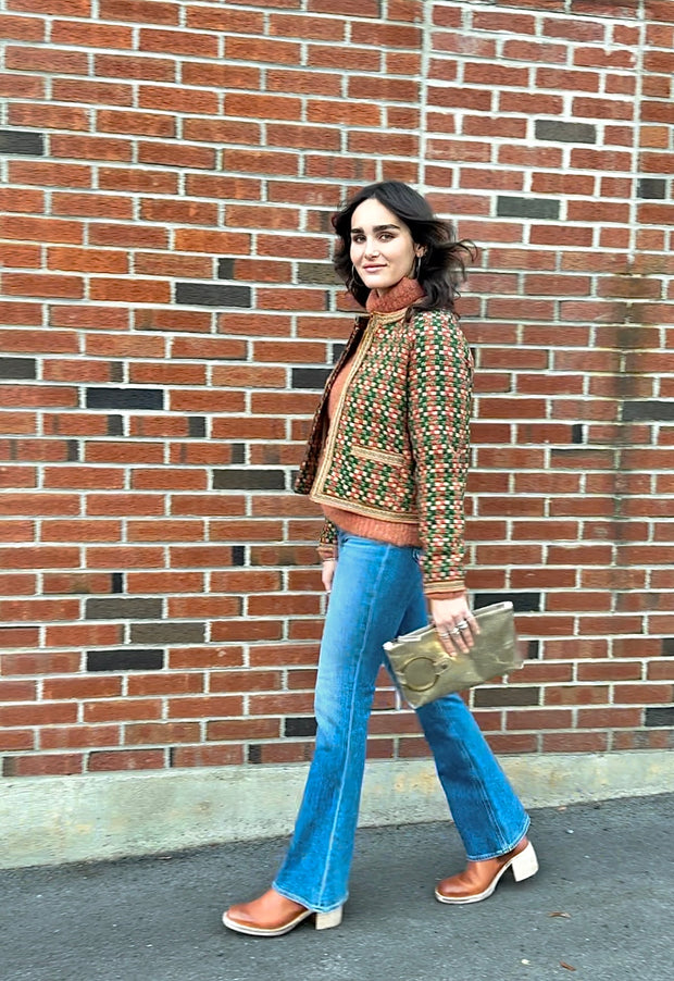 Street Style Chanel Navy Jacket Jacket Outfit Chanel Navy Tweed