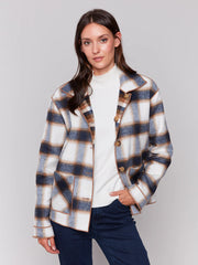 plaid reversable short jacket