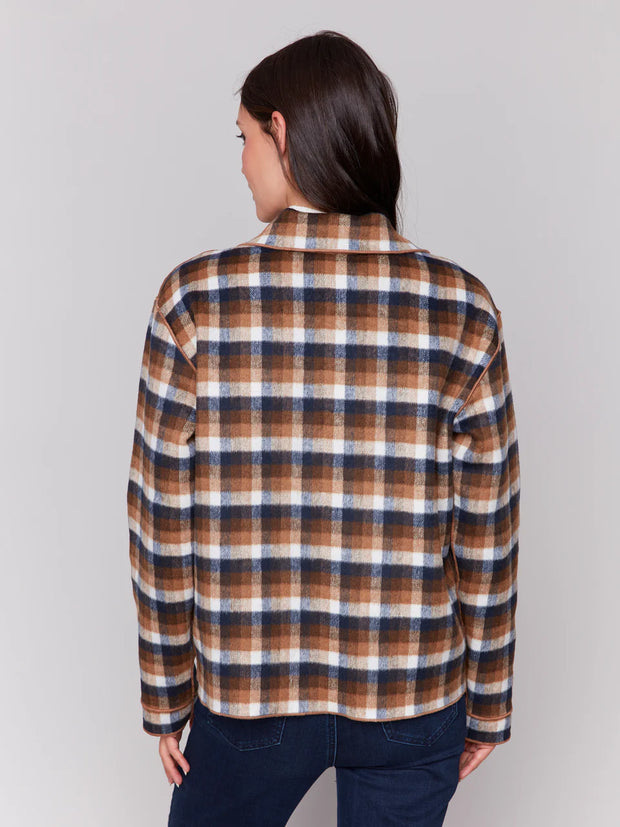 plaid reversable short jacket