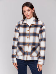 plaid reversable short jacket