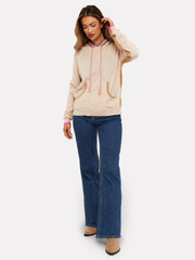 georgie geo trim cashmere hoodie