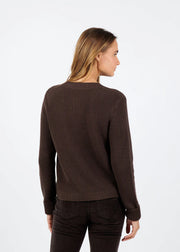 nylon 2 pocket button front shaker cardie