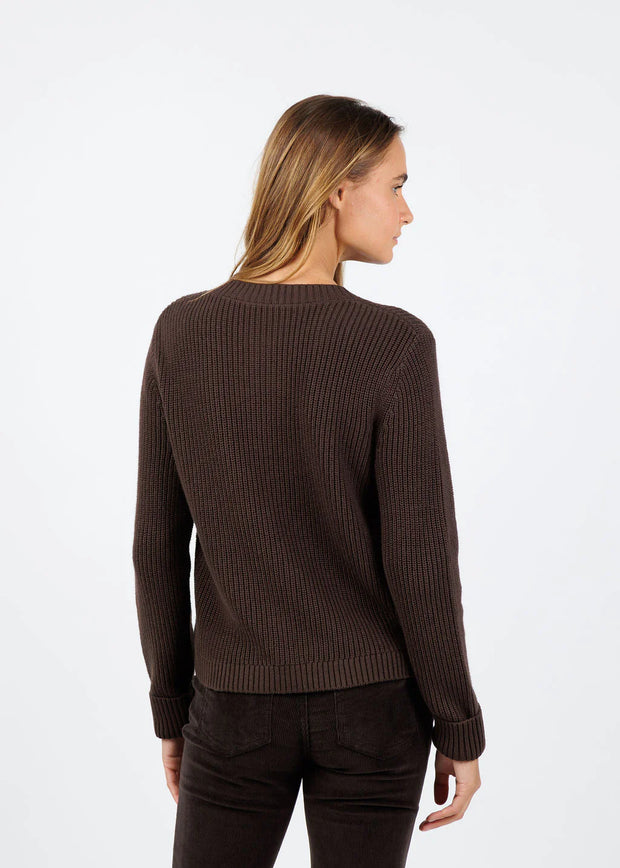 nylon 2 pocket button front shaker cardie