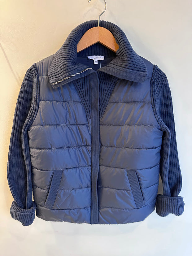 shaker sleeve collared puffer