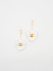big white flower earrings