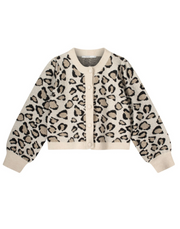 leopard jacquard cardigan