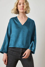 satin v-neck dolman top