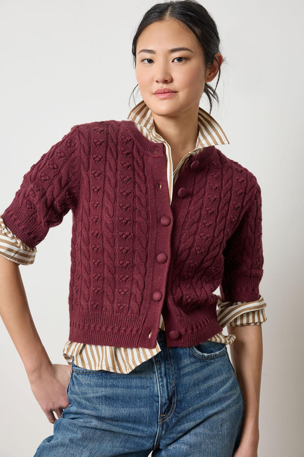 short sleeve cardigan sweater