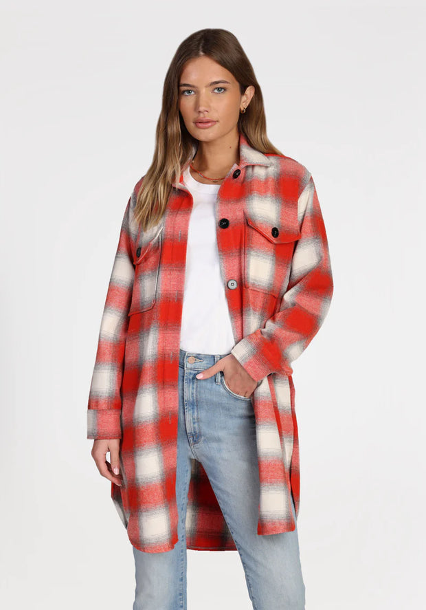 logna plaid long coat