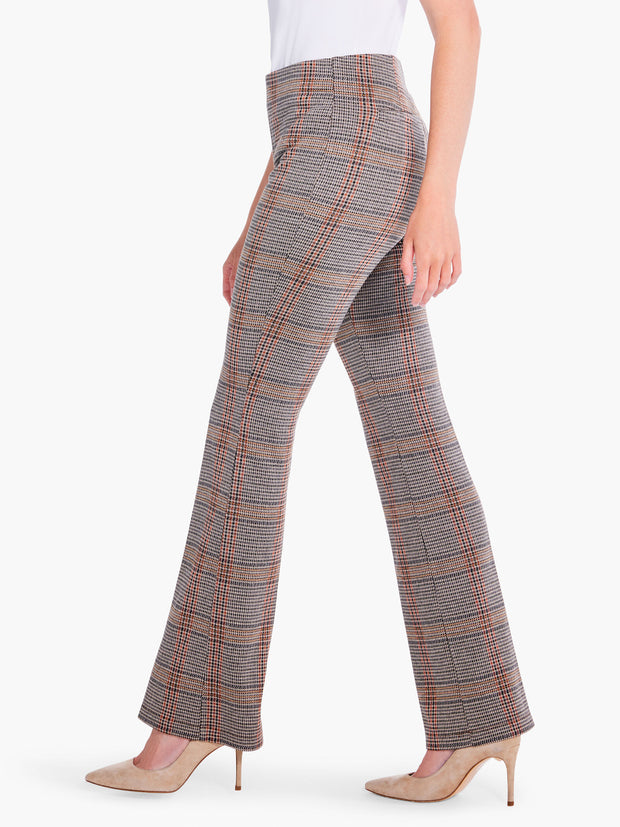 31" sketched plaid bootcut pant