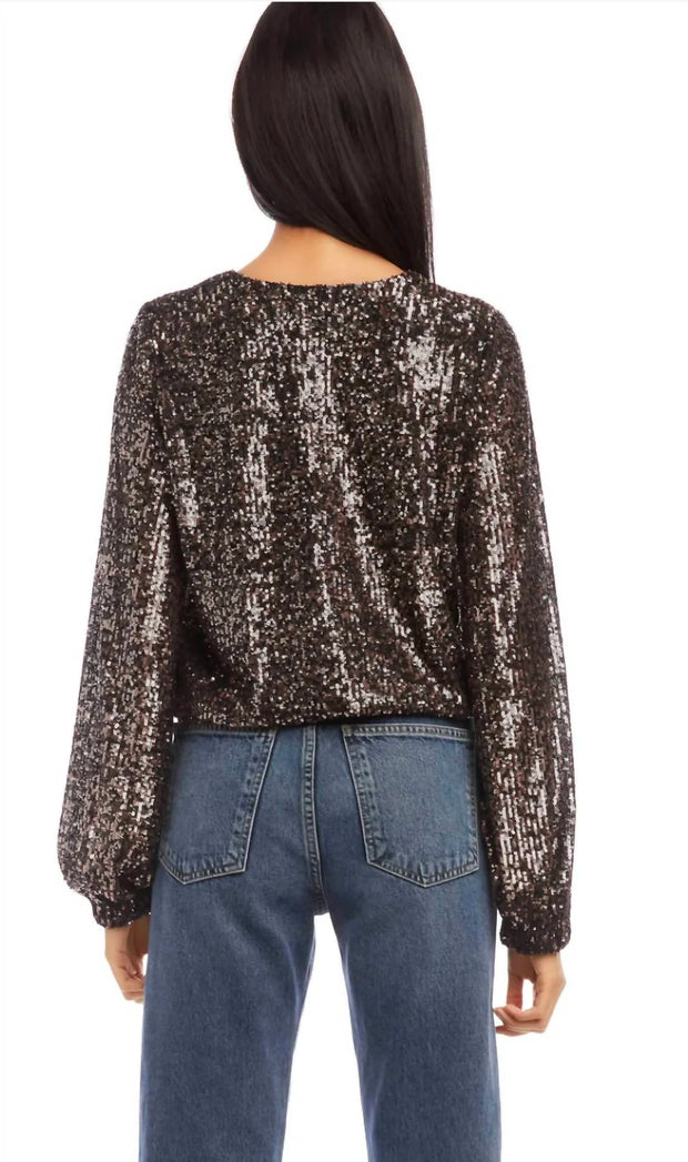 sequin wrap top