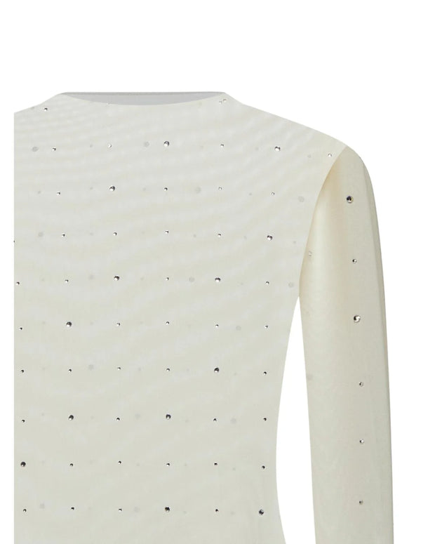 mesh sparkle mock turtleneck