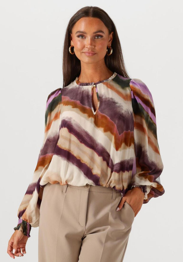 l/s zigzag print blouse