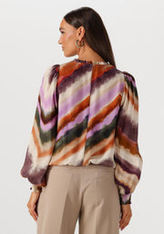 l/s zigzag print blouse