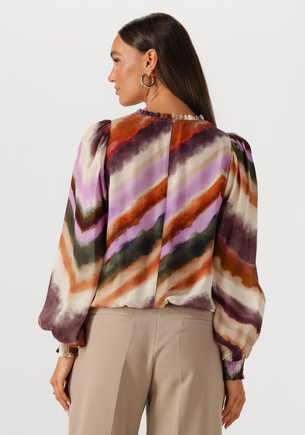 l/s zigzag print blouse
