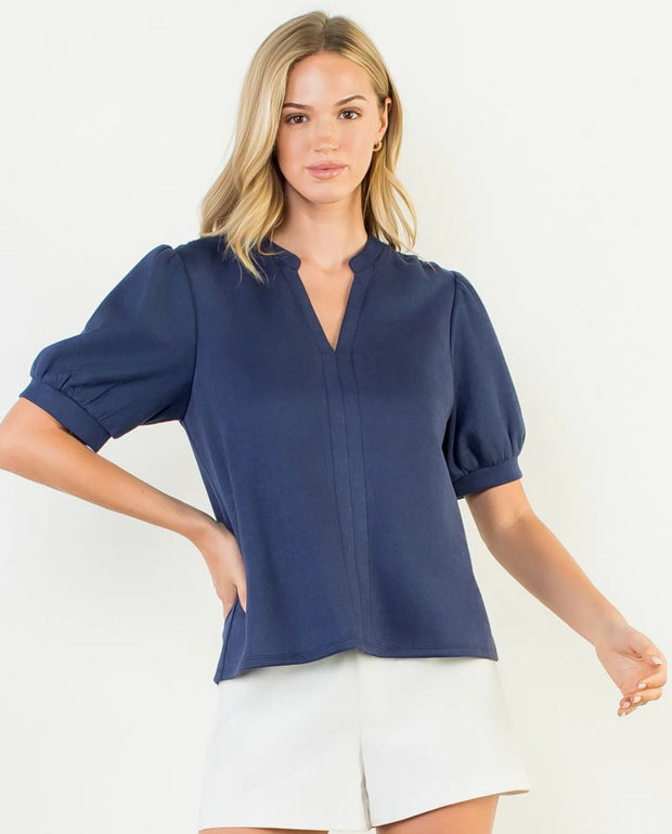 short sleeve suede top