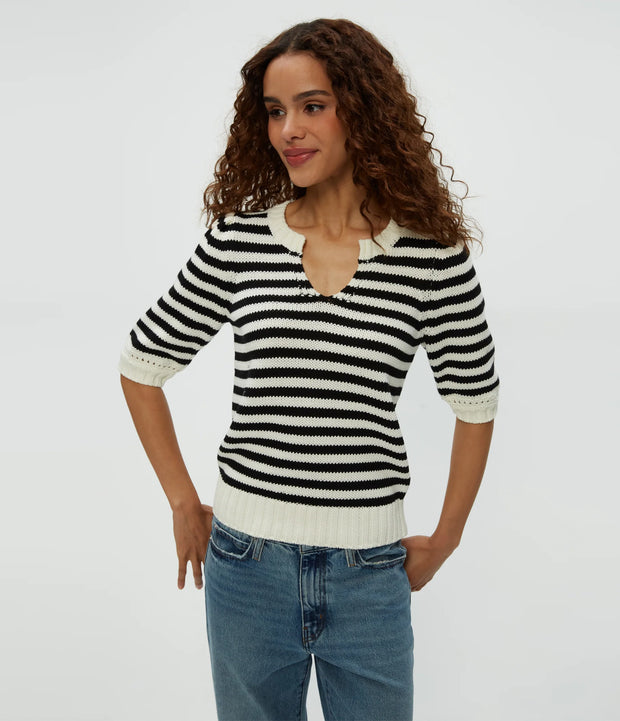 rosanna striped puff sleeve sweater