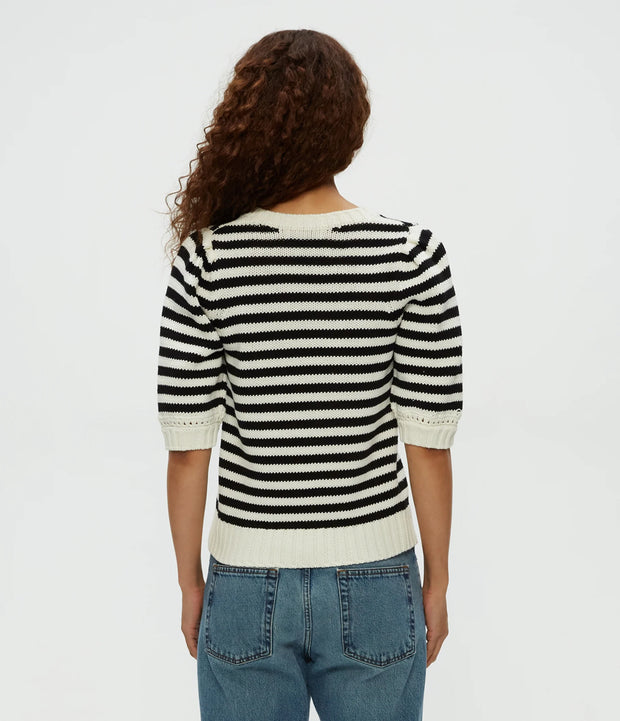 rosanna striped puff sleeve sweater