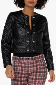 quilted faux leather jacket