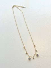 gold plated necklace with charms