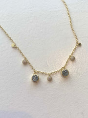 gold plated necklace with charms