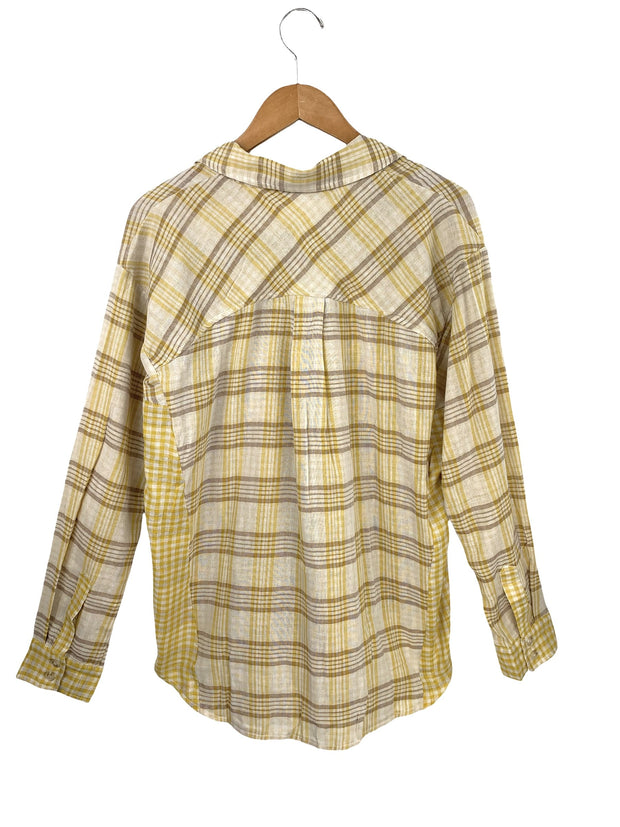 layered plaid oversized shirt