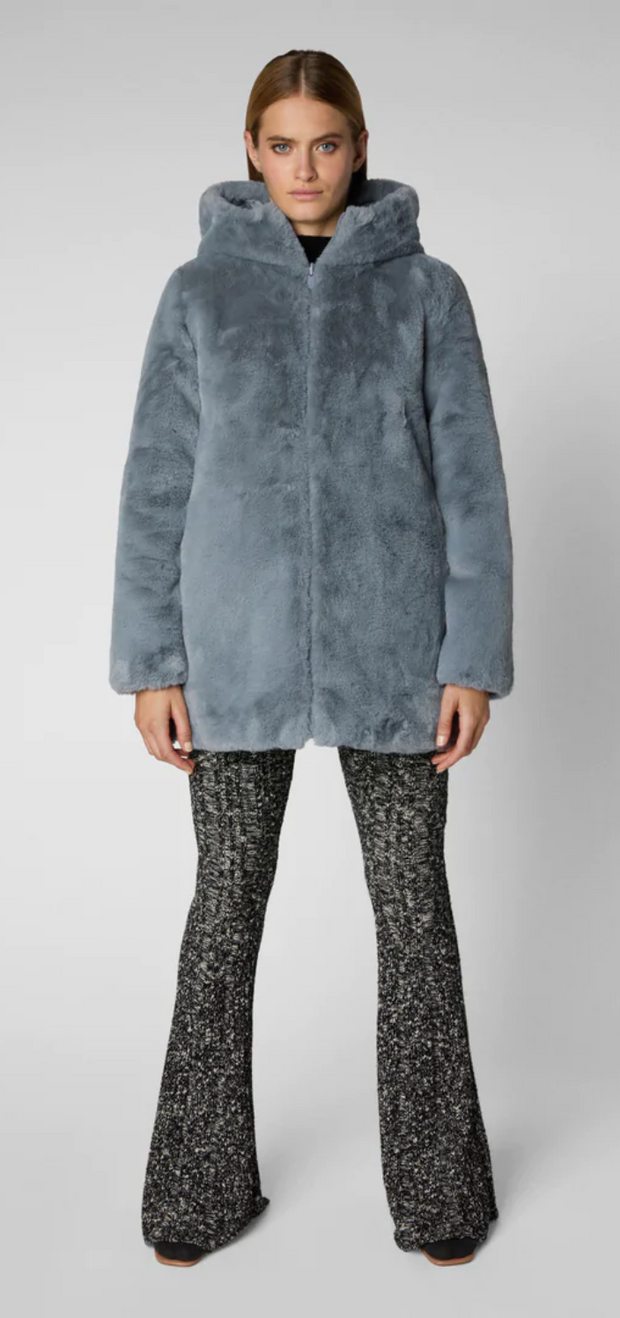 bridget faux fur reversible hooded coat