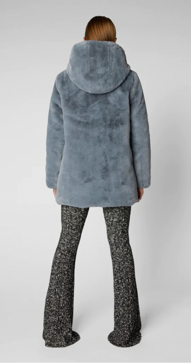 bridget faux fur reversible hooded coat