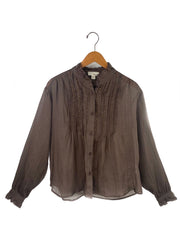 pleated with studs blouse