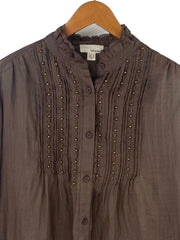 pleated with studs blouse