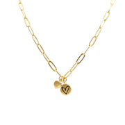 link necklace with heart