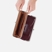 lauren polished leather clutch wallet